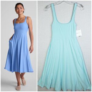 NWT Beyond Yoga Dress Featherweight At The Ready Square Neck Mint Blue size XS